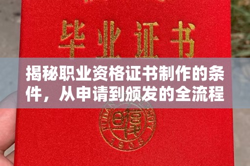 涪陵揭秘职业资格证书制作的条件，从申请到颁发的全流程解析